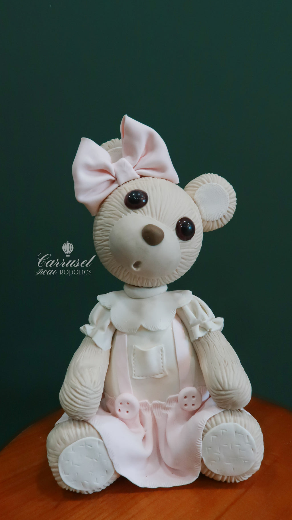 Oso rosa detalle de Moño