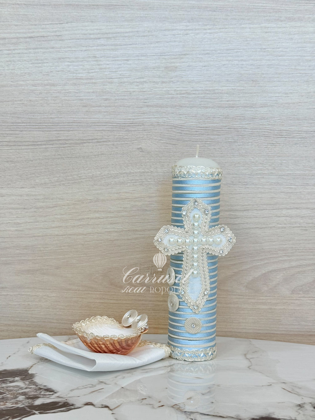 Kit de Vela Azul con Cruz