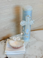 Kit de Vela Azul con Cruz