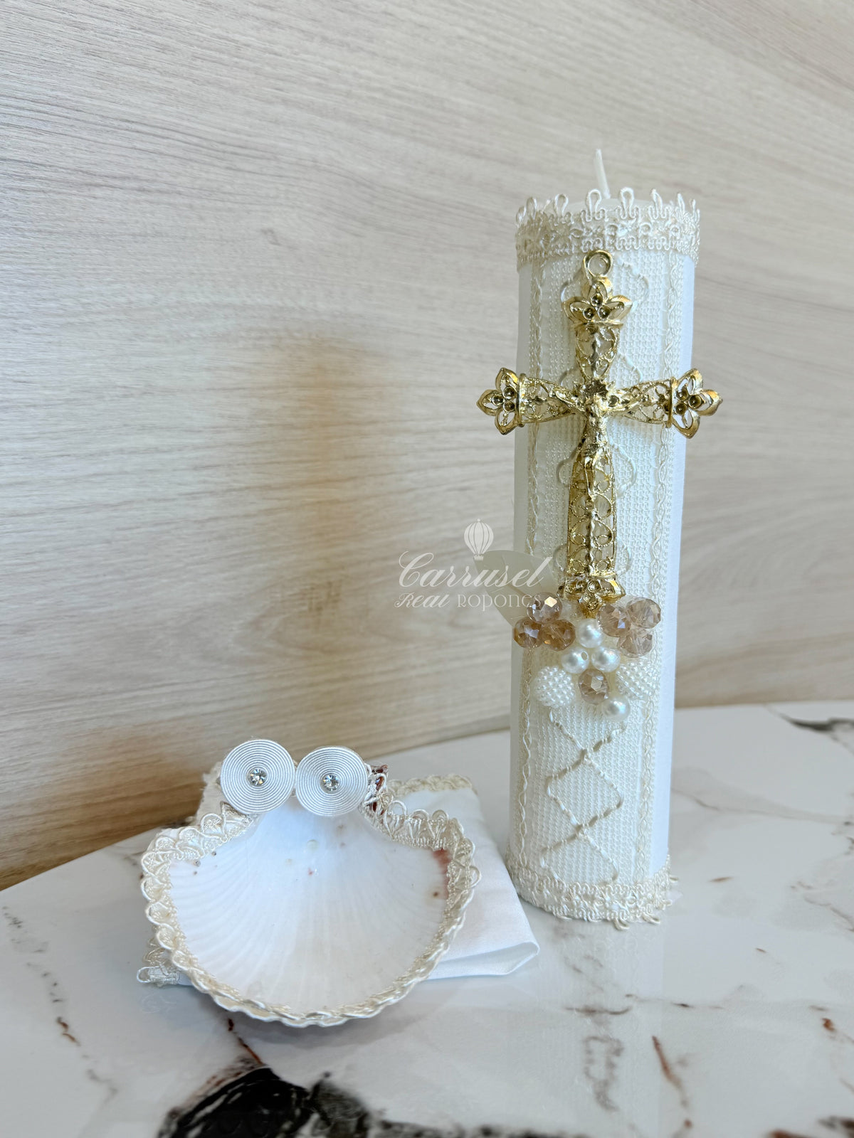 Vela Sencilla Detalle de Cruz Dorada